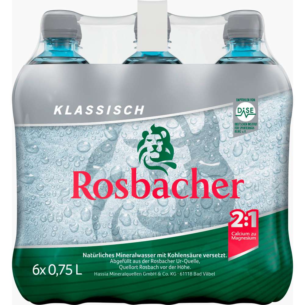 Produktabbildung Rosbacher Mineralwasser, Klassisch (6x 0,750 Liter)