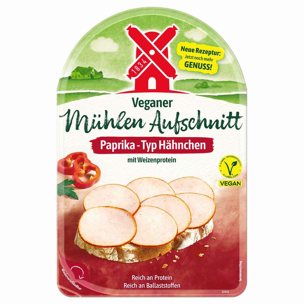 Produktabbildung Rügenwalder Mühle Veganer Aufschnitt Paprika-Hähnchen