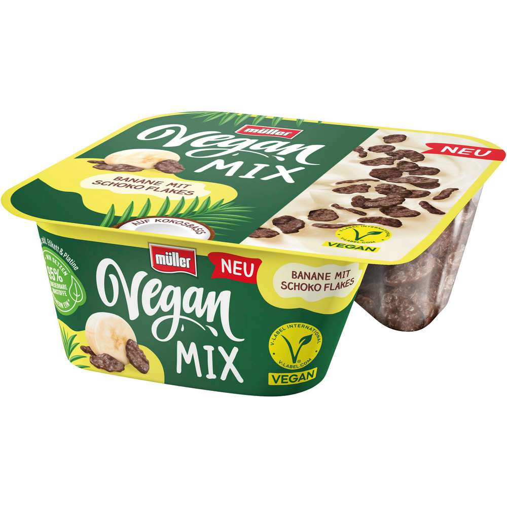 Produktabbildung Müller Vegan Mix Banane mit Schoko Flakes