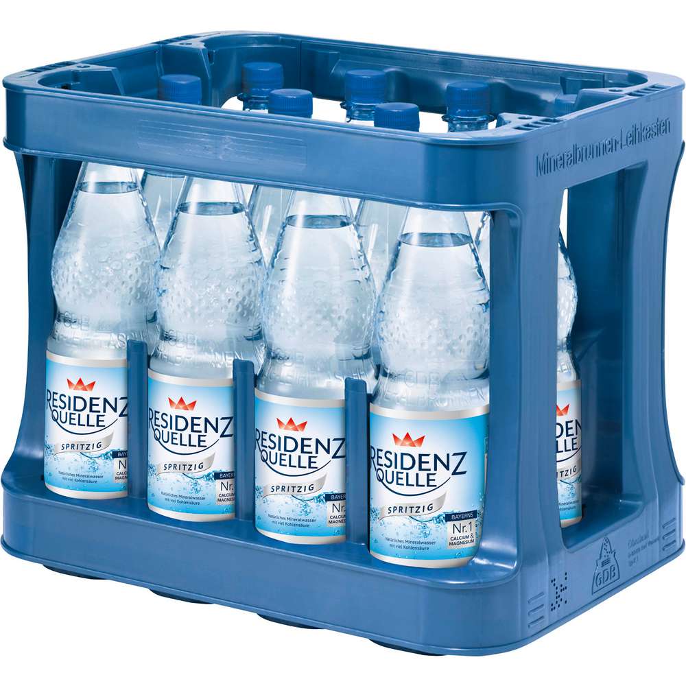 Produktabbildung Residenz Quelle Mineralwasser, Spritzig (12x 1,000 Liter)