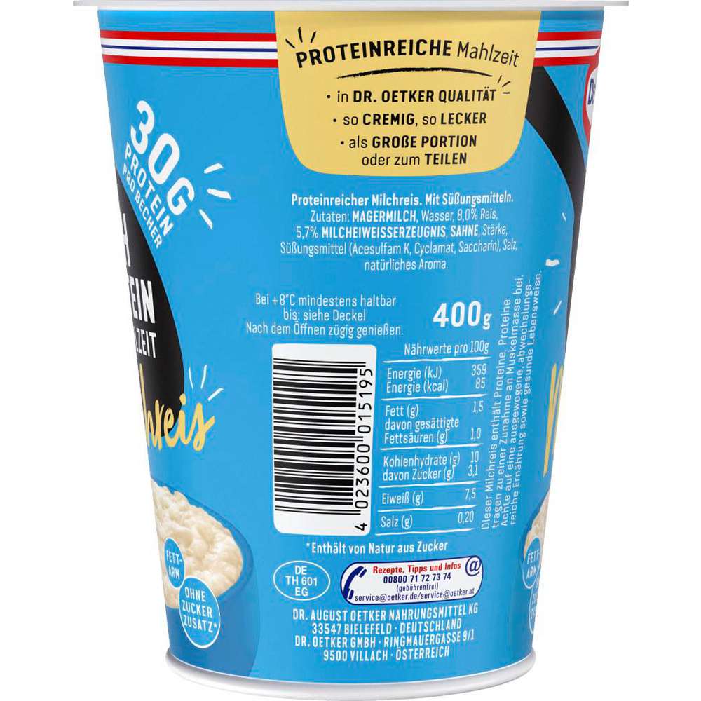 Produktabbildung Dr. Oetker High Protein Milchreis