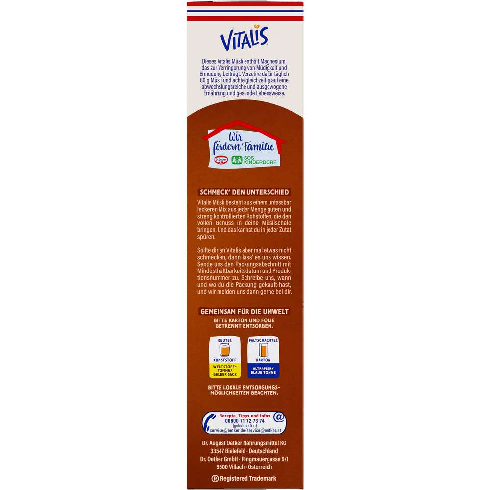 Produktabbildung Dr. Oetker Knusper-Müsli Vitalis, Plus Honig-Mandel