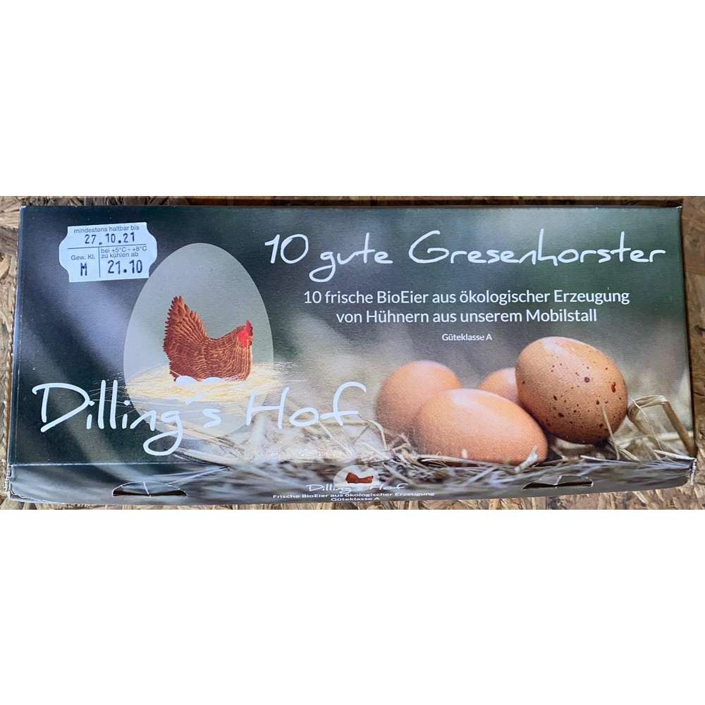 Produktabbildung Dilling's Hof Bio Eier Gresenhorster