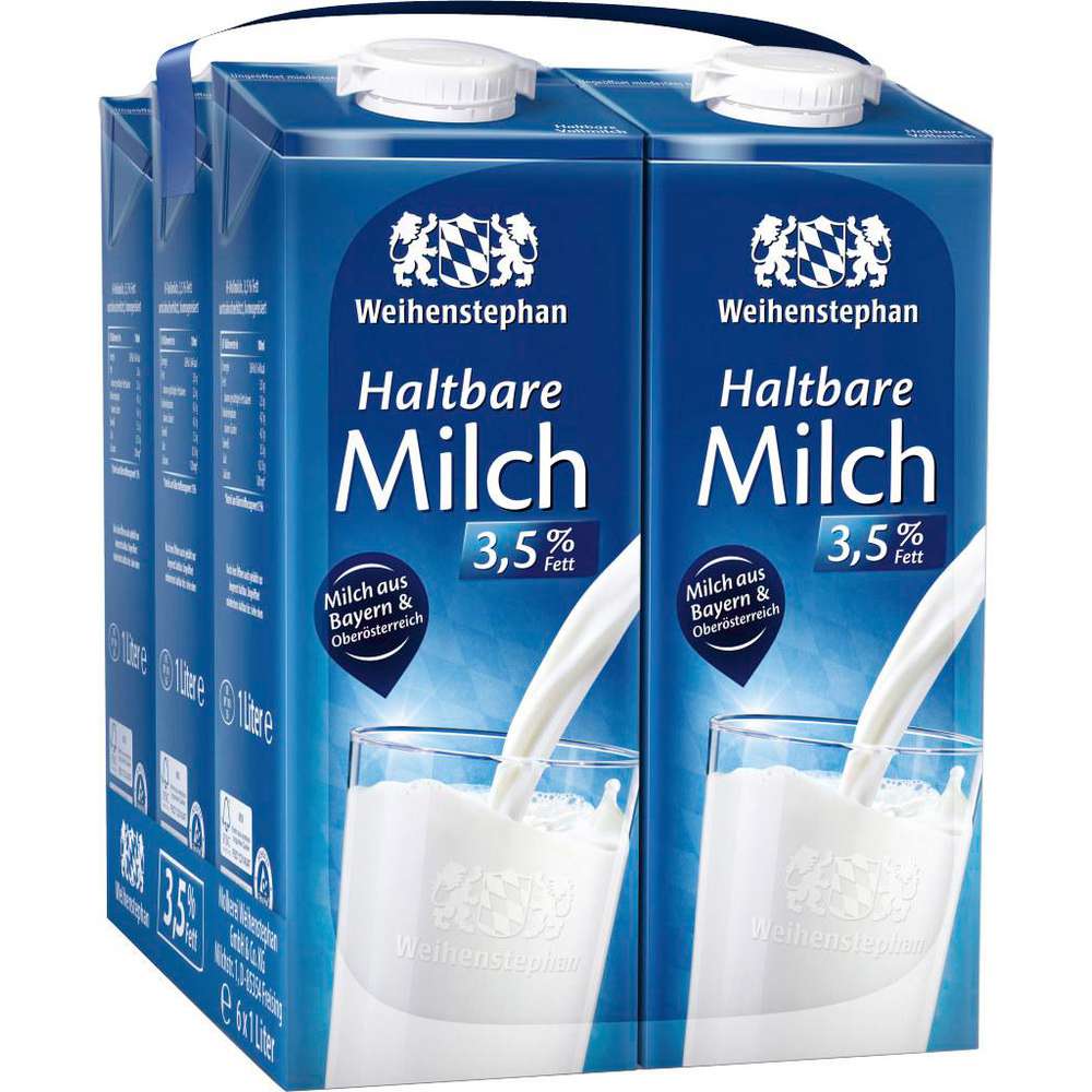 Produktabbildung Weihenstephan H-Milch, 3,5% Fett (6x 1,000 Liter)