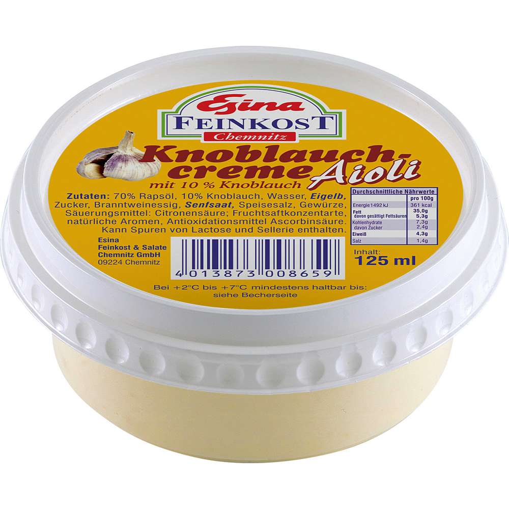 Produktabbildung Esina Feinkost Knoblauchcreme Aioli