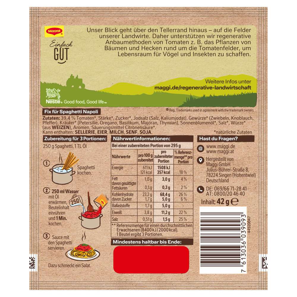 Produktabbildung Maggi Fix Spaghetti Napoli