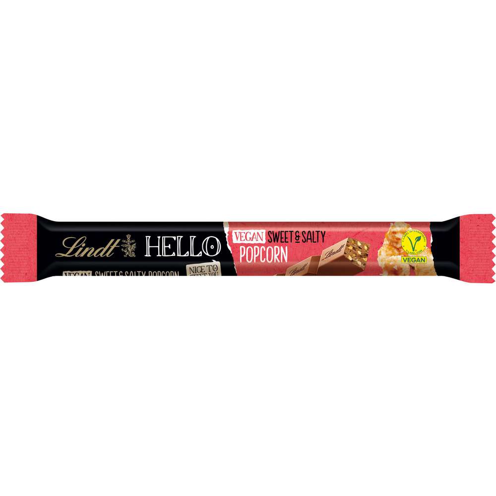 Produktabbildung Lindt Hello Schokoriegel, Popcorn, Vegan