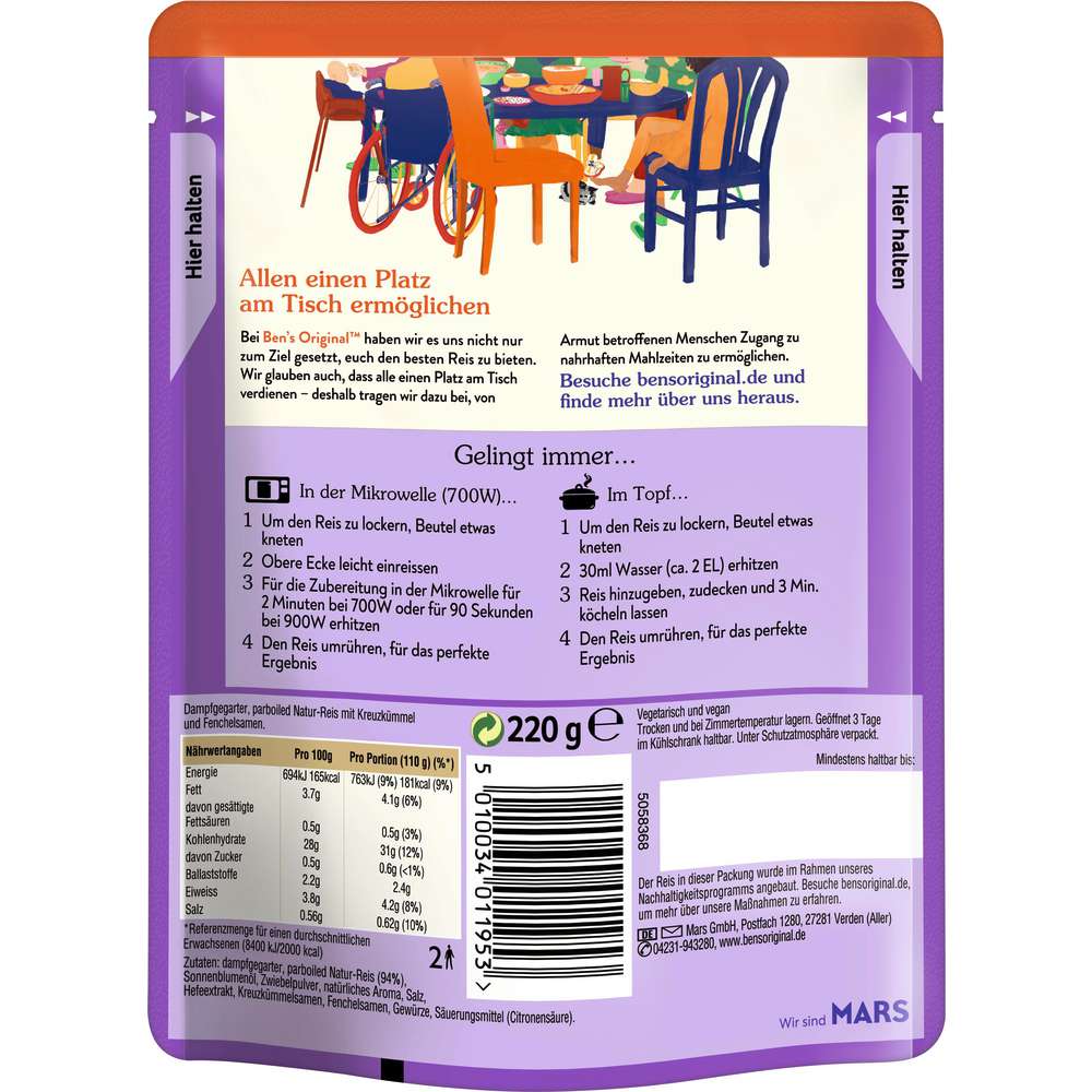 Produktabbildung BEN'S ORIGINAL Natur-Reis Express, Curry Vollkorn