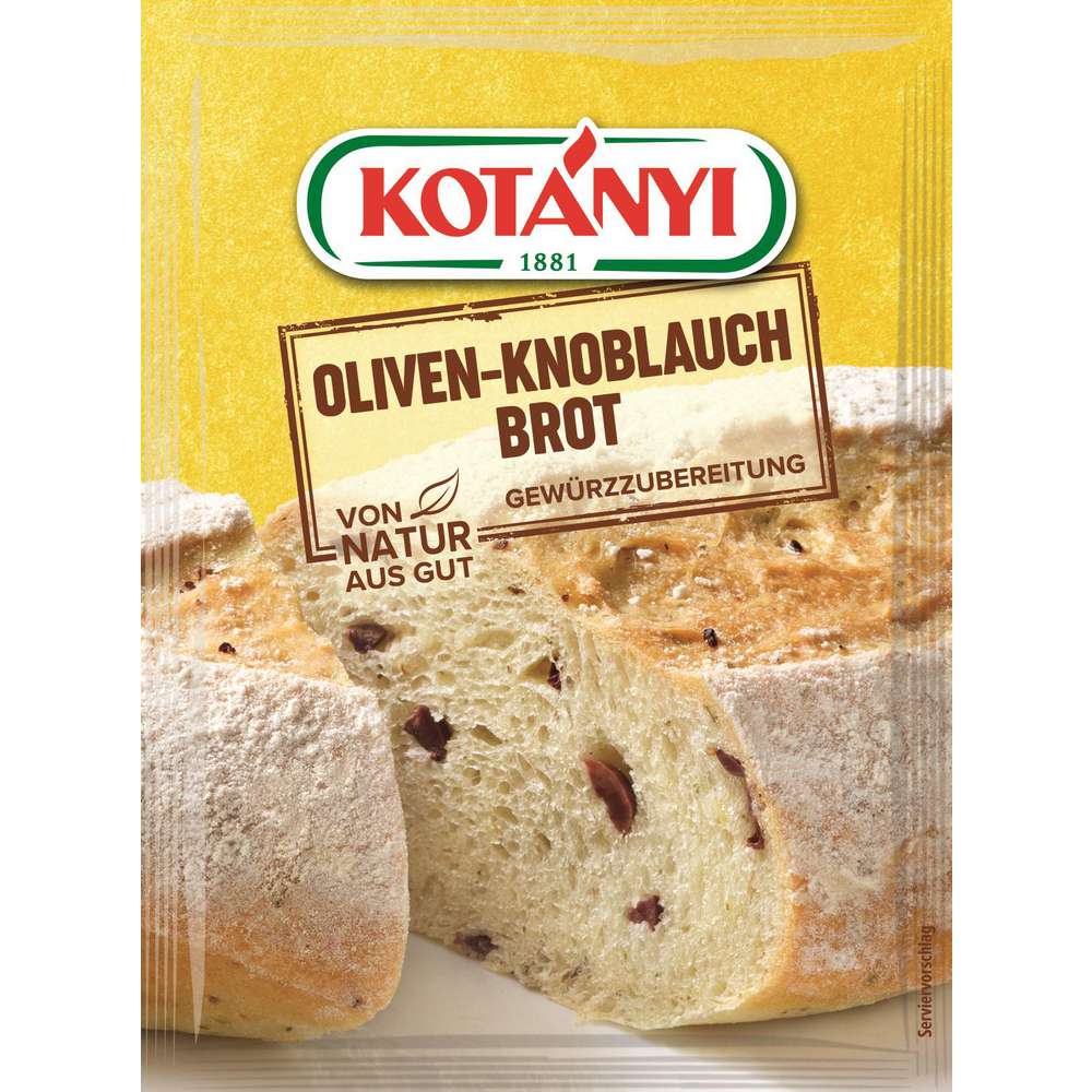 Produktabbildung Kotányi Gewürzzubereitung Oliven-Knoblauch Brot