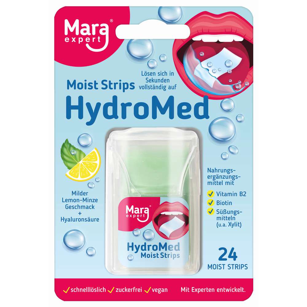 Produktabbildung Mara expert Hydro Med 24 Moist Strips, Lemon-Minze Geschmack