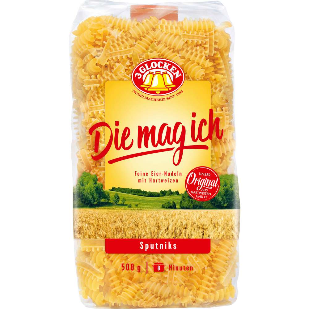 Produktabbildung 3 Glocken Nudeln Die mag ich, Sputniks