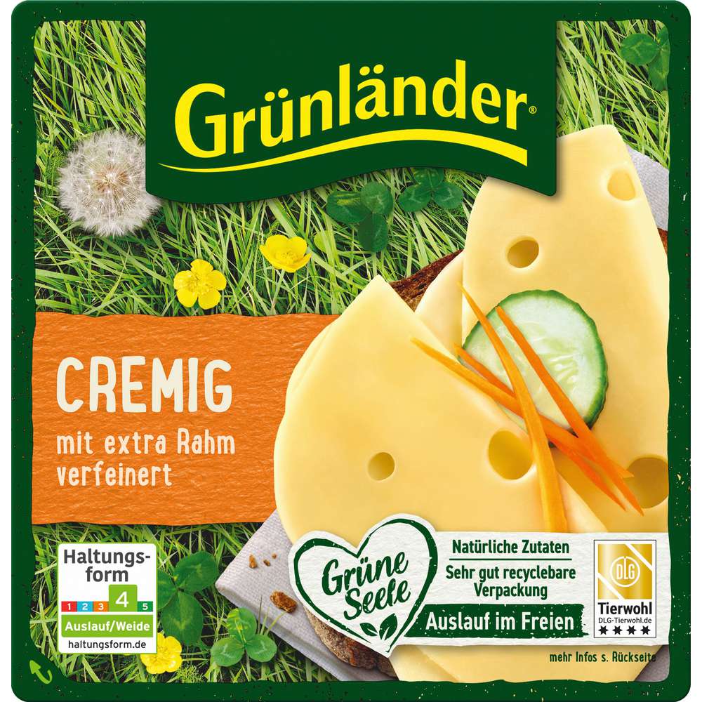 Produktabbildung Grünländer Käsescheiben Cremig