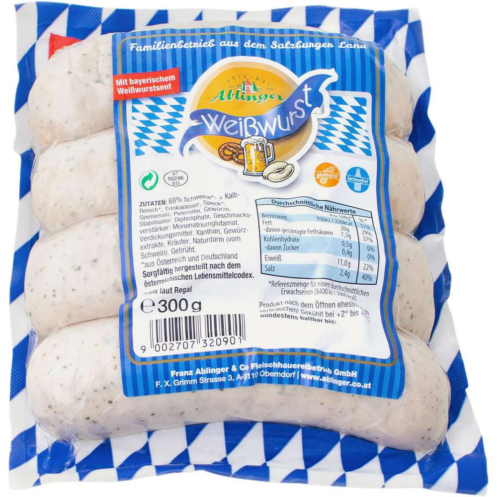 Produktabbildung Ablinger Münchner Weißwurst
