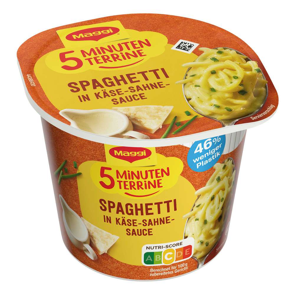 Produktabbildung Maggi 5 Minuten Terrine, Spaghetti in Käse-Sahne Sauce