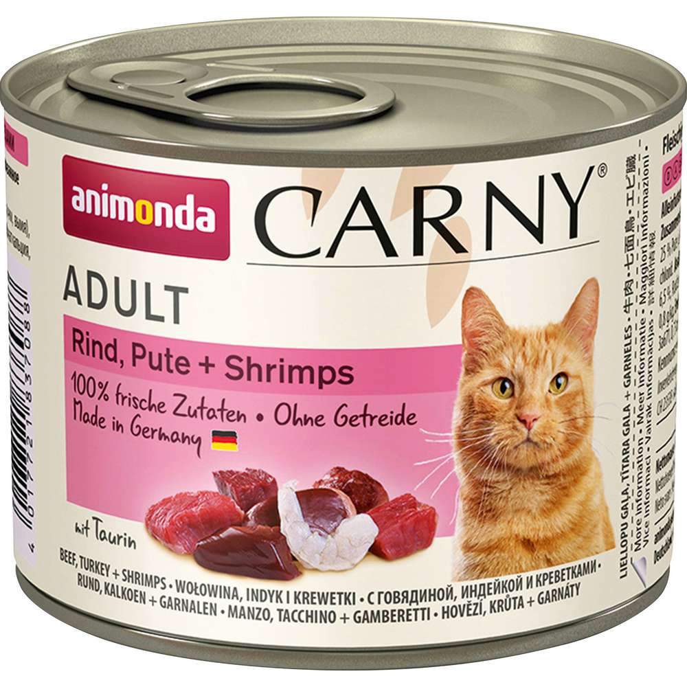 Produktabbildung animonda Katzen-Nassfutter Carny Adult, Rind/Pute/Shrimps