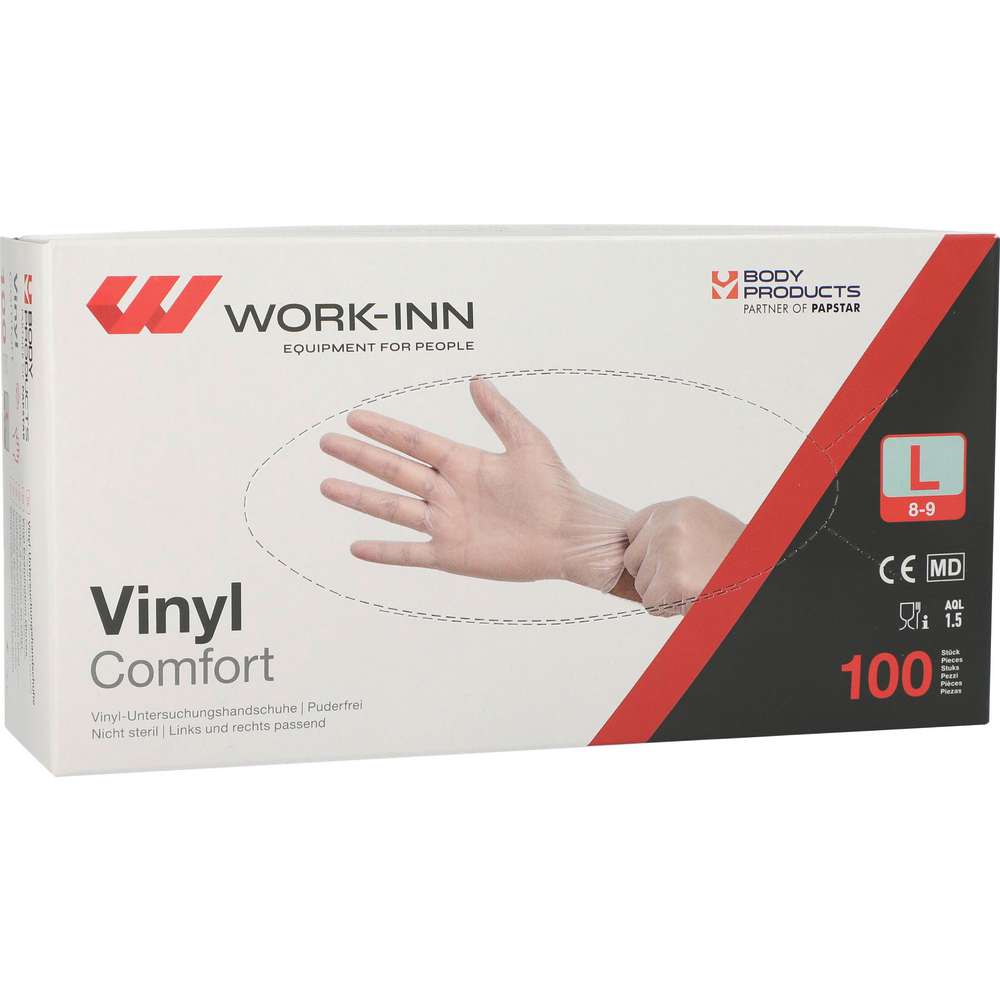 Produktabbildung Lifemed Work-Inn Einmalhandschuhe, Vinyl L
