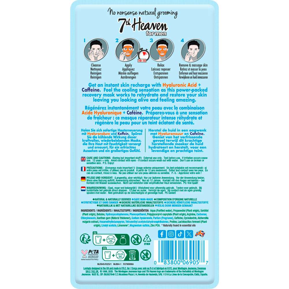 Produktabbildung 7th Heaven Men's Energy Boost Tuchmaske