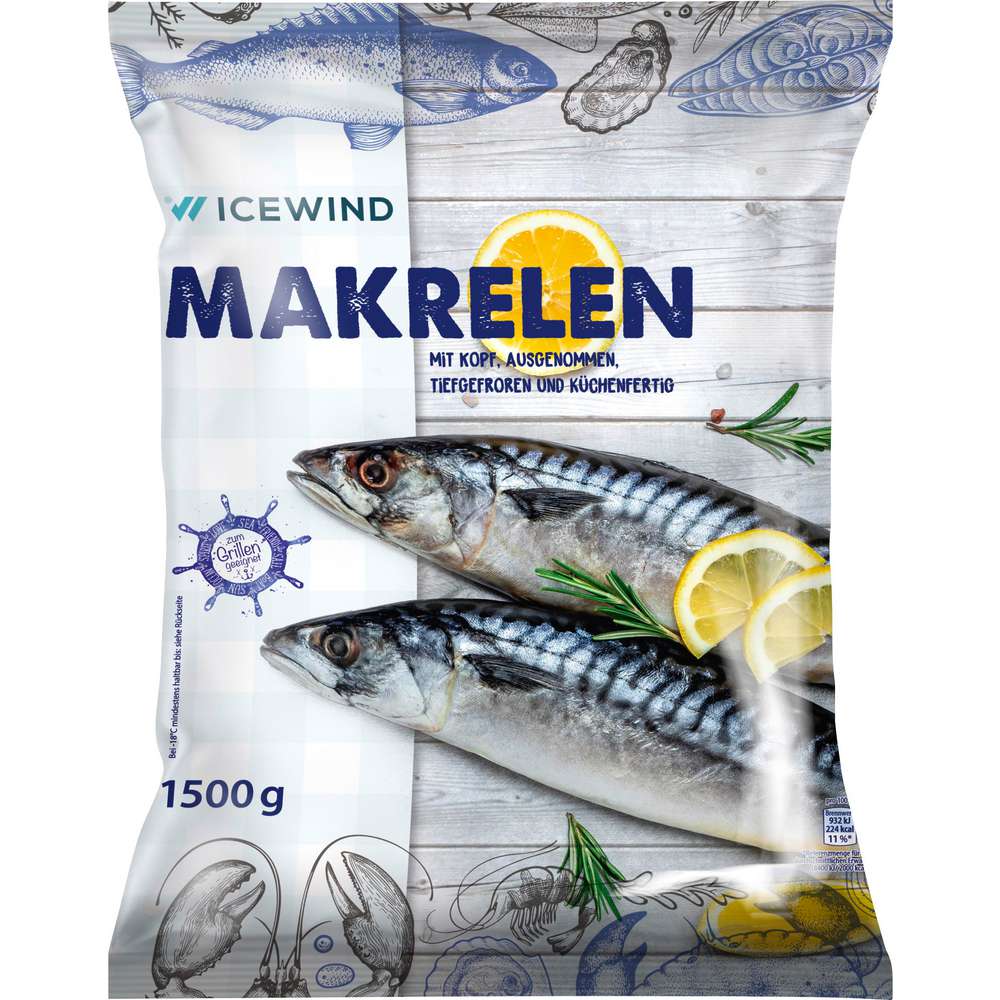 Produktabbildung Icewind Makrelen, tiefgekühlt