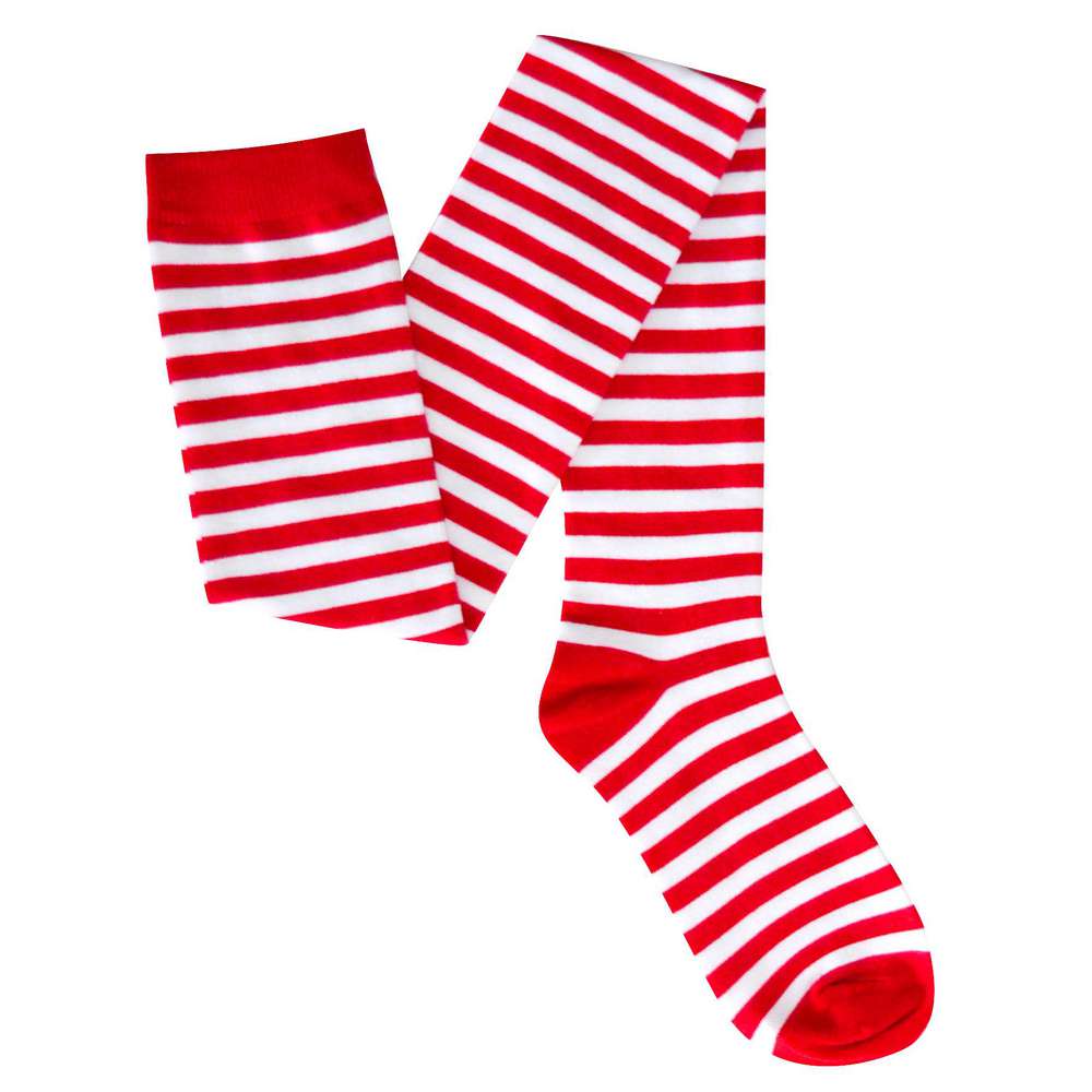 Produktabbildung keine Marke Overknees, rot-weiß