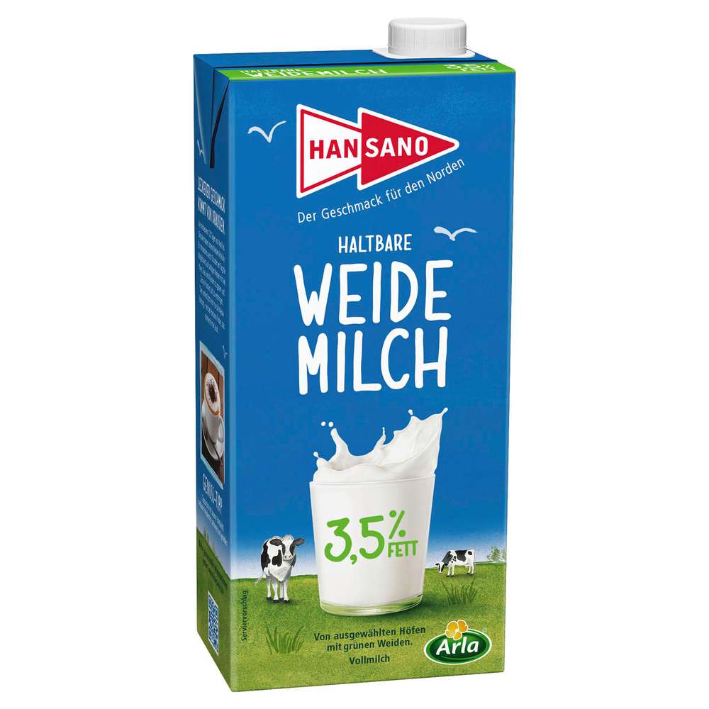Produktabbildung Hansano H-Weidemilch 3,9% Fett