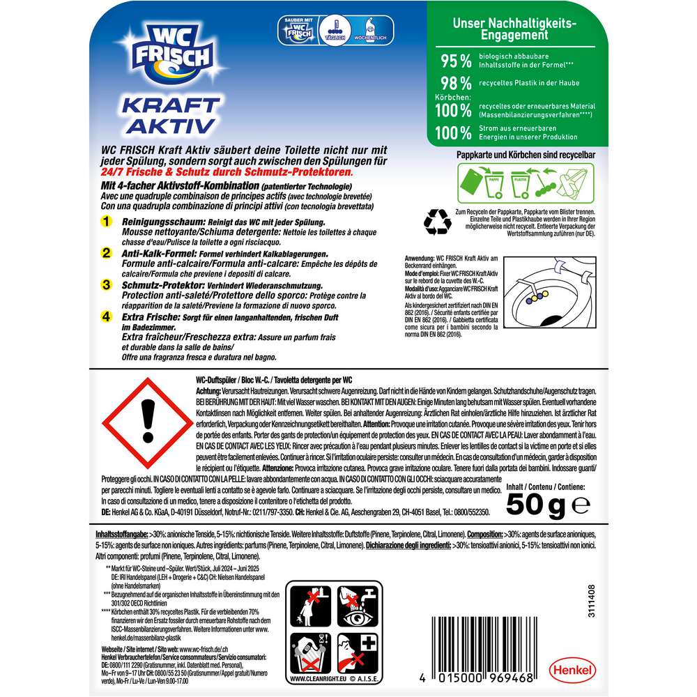 Produktabbildung WC Frisch WC Duftspüler Kraft-Aktiv, Lemon