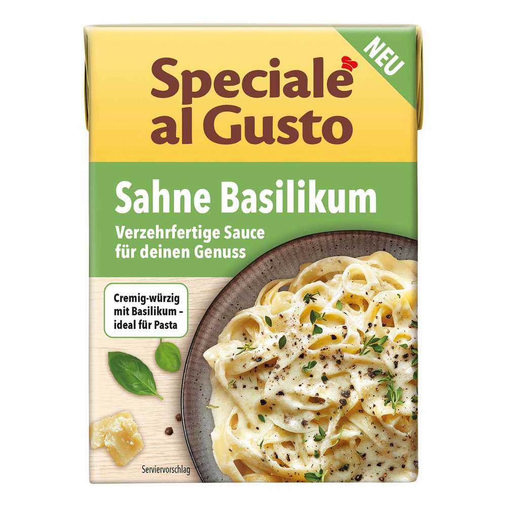 Produktabbildung Speciale al Gusto Sauce Sahne Basilikum