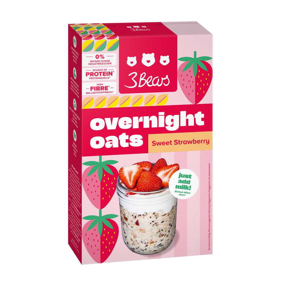 Produktabbildung 3Bears ONO Overnight Oats, Sweet Strawberry