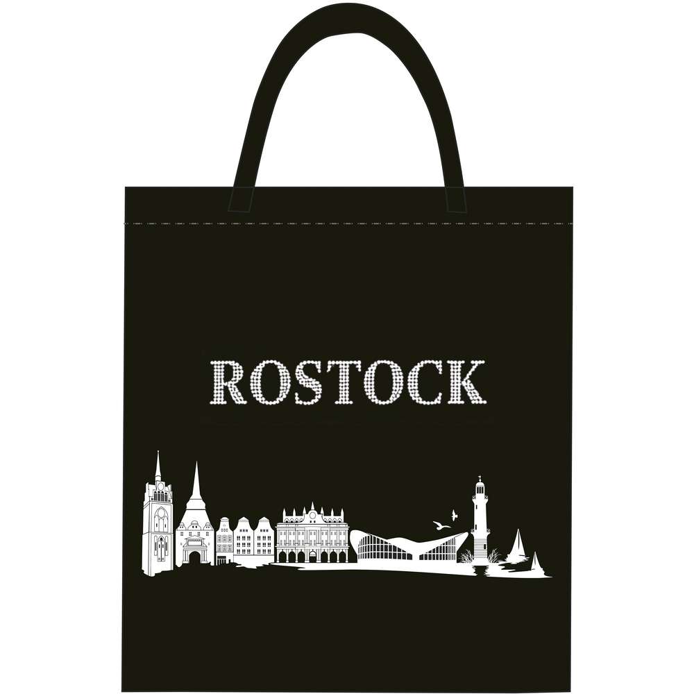 Produktabbildung pbs-factory Tragetasche schwarz Skyline Rostock