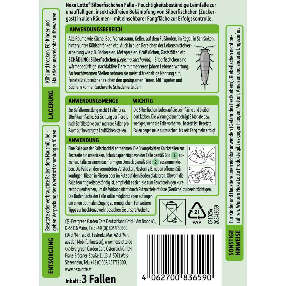Produktabbildung Nexa Lotte Silberfischenfalle