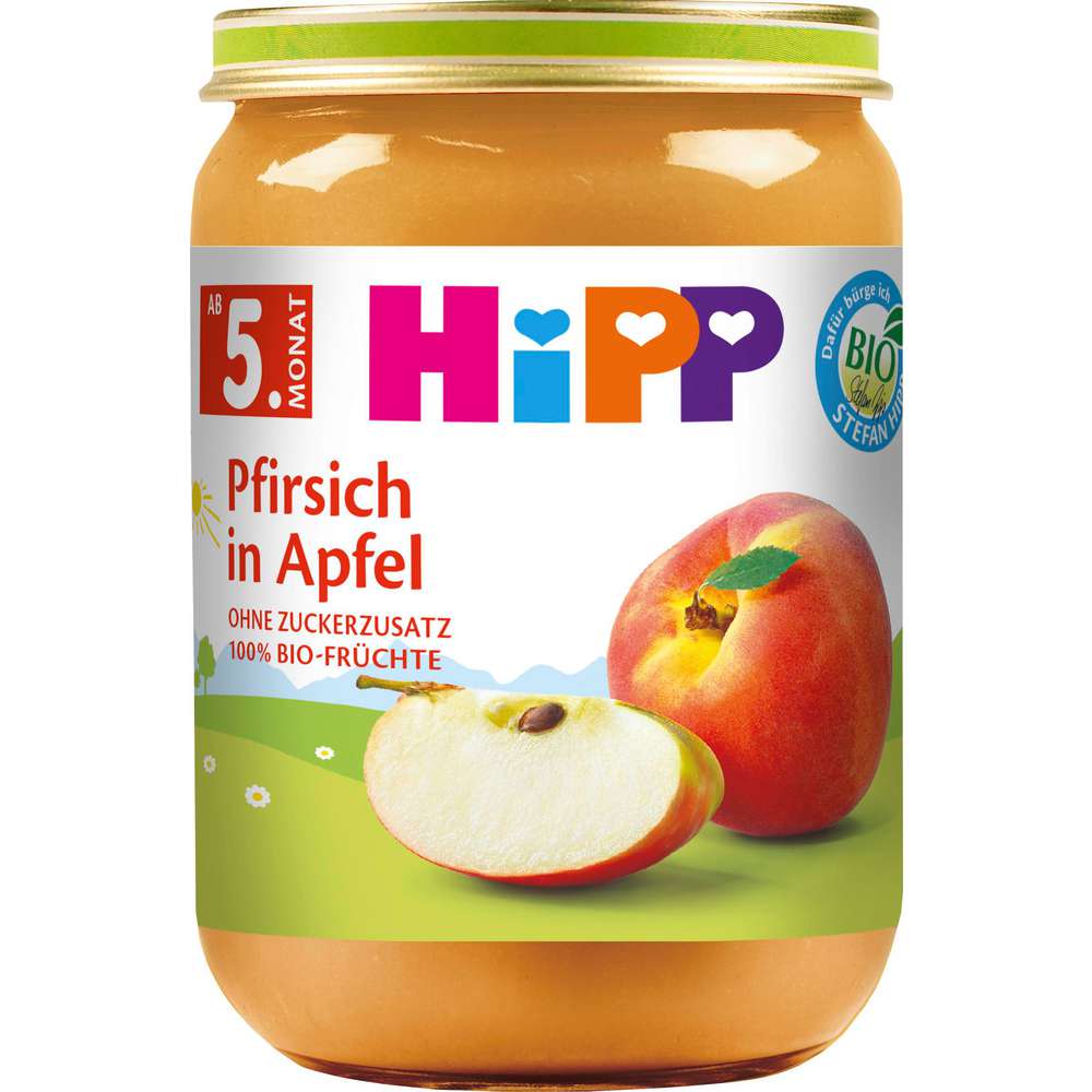Produktabbildung Hipp Babynahrung Früchtebrei, Pfirsich/Apfel