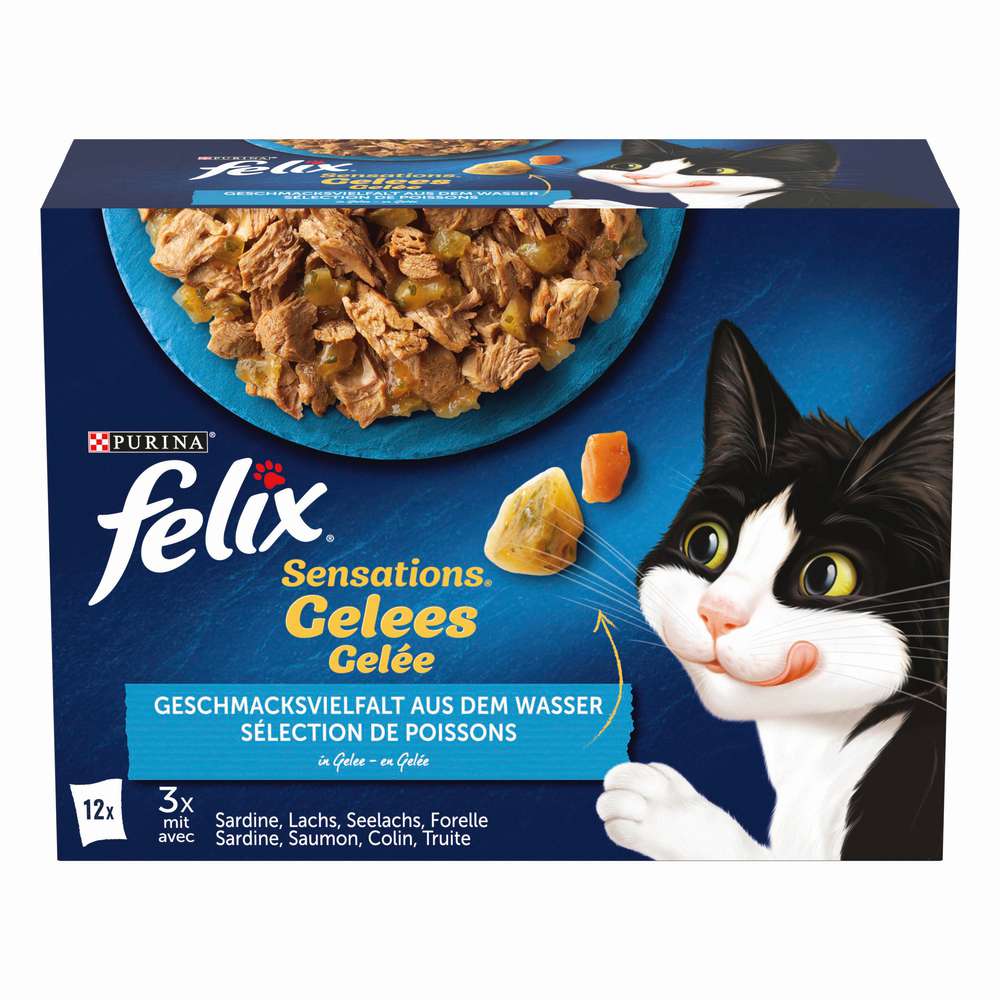 Produktabbildung Purina Katzen-Nassfutter Felix, Sensations Gelees, Geschmacksvielfalt in Sauce