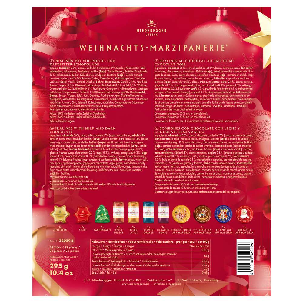 Produktabbildung Niederegger Weihnachts-Marzipanerie, Pralinen