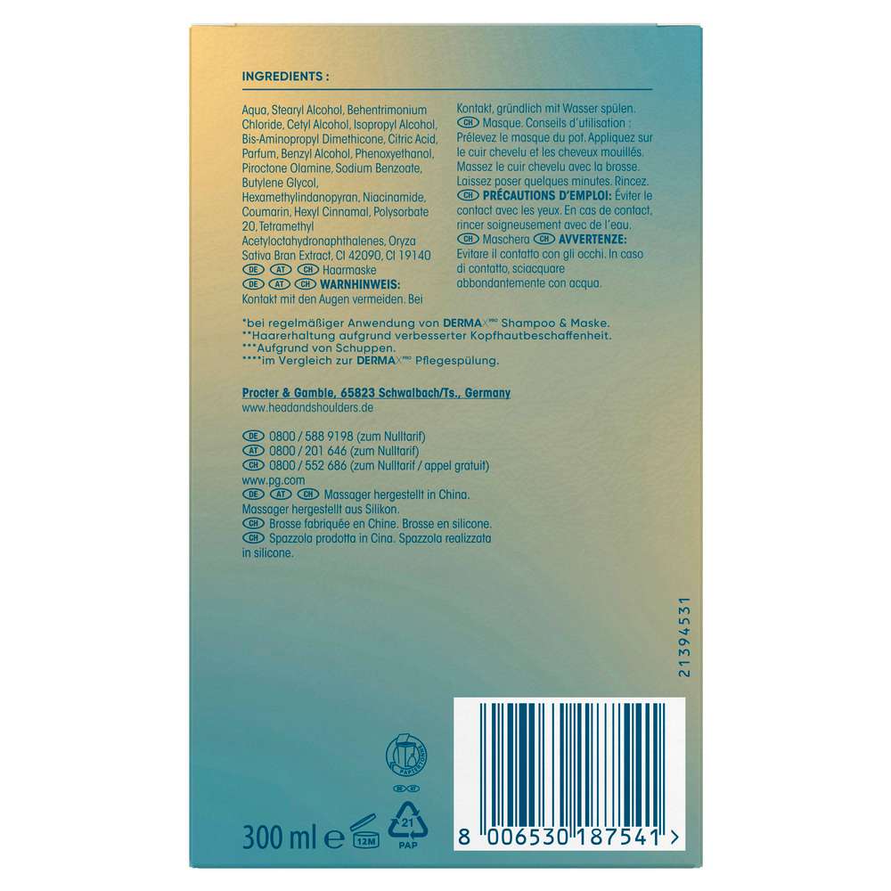 Produktabbildung Head & Shoulders Derma X Pro Haarmaske, Feuchtigkeitsritual