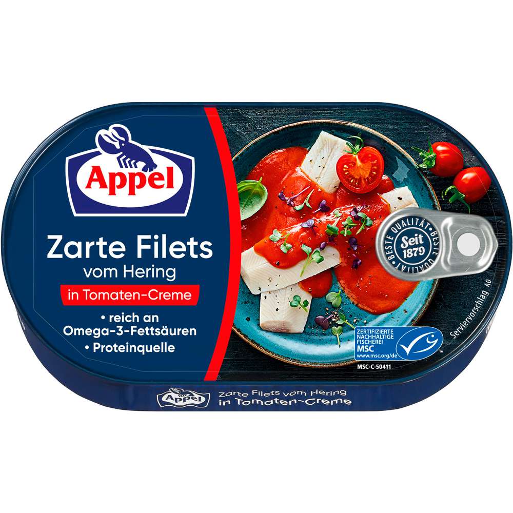 Produktabbildung Appel Heringsfilets in Tomaten-Creme