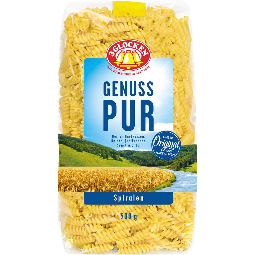 Produktabbildung 3 Glocken Nudeln Genuss pur, Spiralen