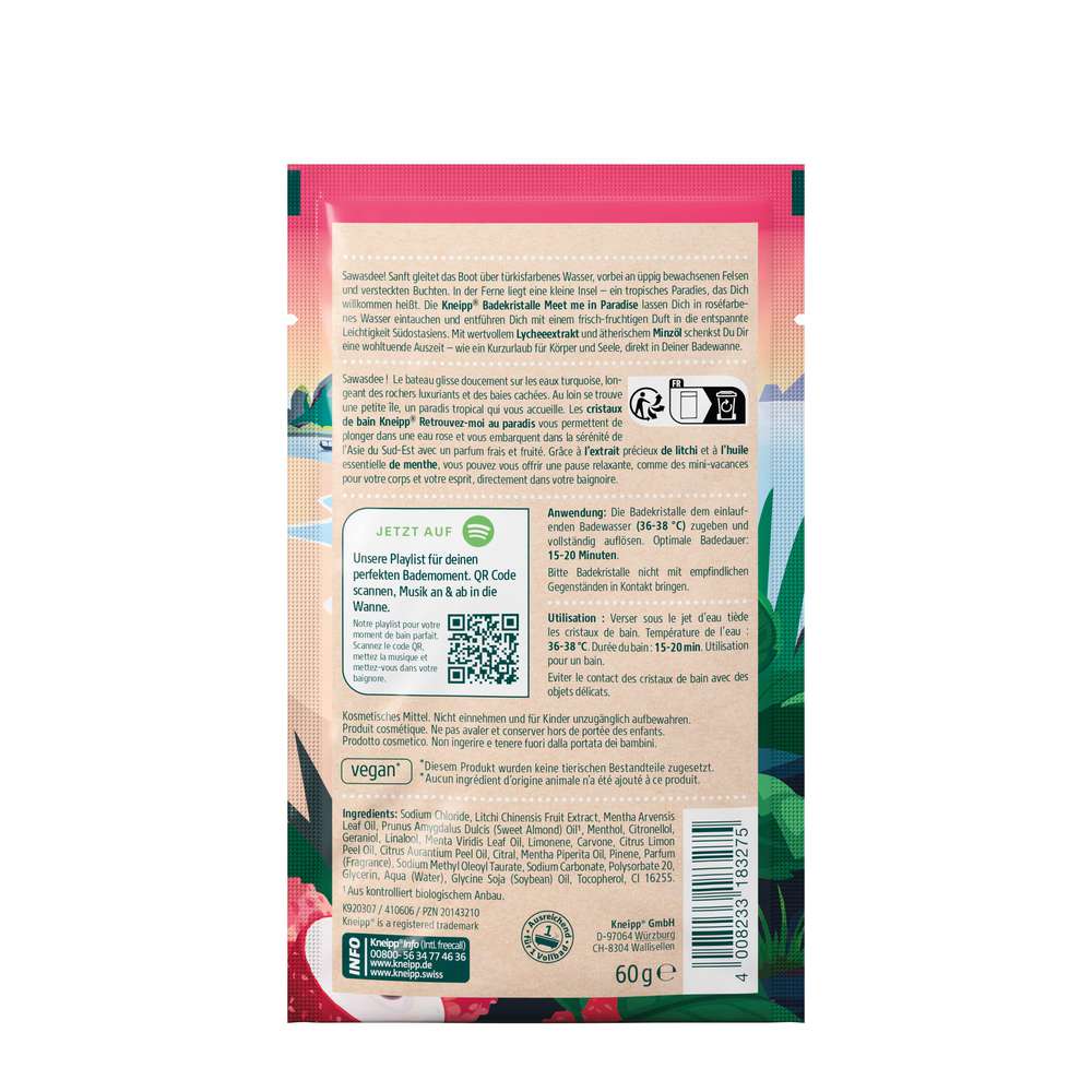 Produktabbildung Kneipp Badekristalle Meet me In Paradise, Lychee/Minze