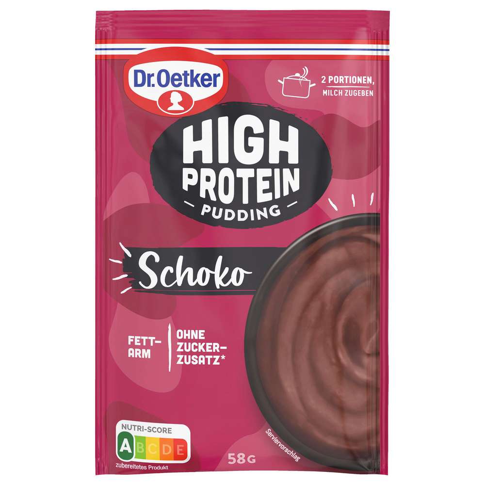 Produktabbildung Dr. Oetker Pudding-Pulver, High Protein, Schoko
