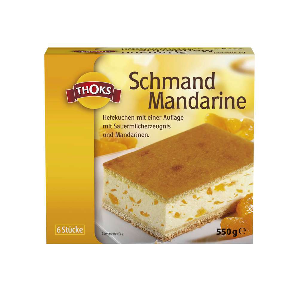 Produktabbildung THOKS Schmand-Mandarine Kuchenschnitten, tiefgekühlt