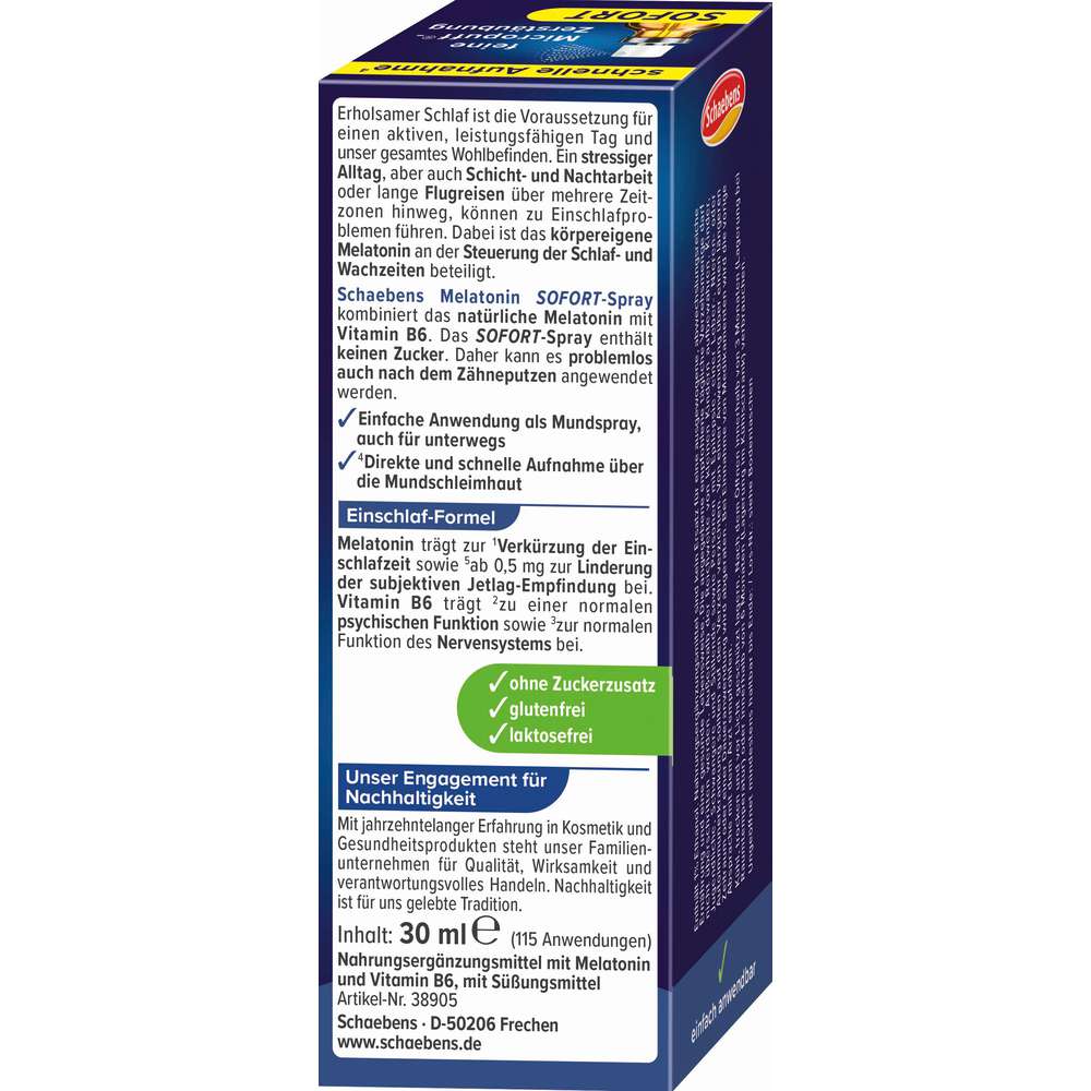 Produktabbildung Schaebens Melatonin Sofort-Spray