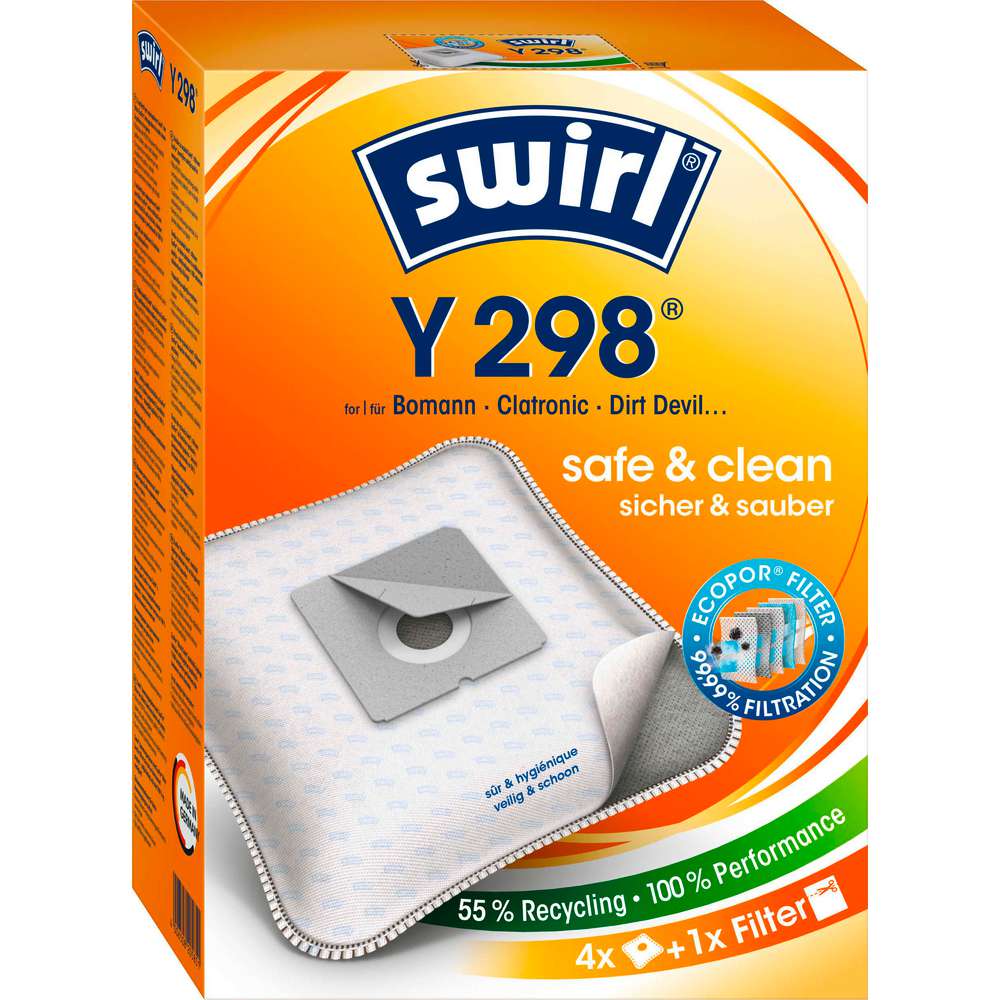 Produktabbildung Swirl Staubsaugerbeutel Y 298, safe & clean