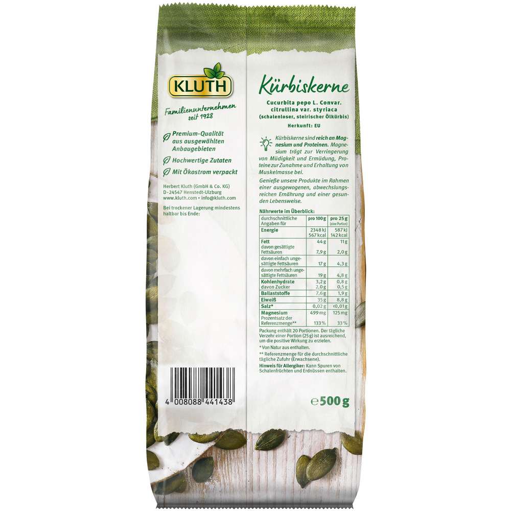 Produktabbildung Kluth Kürbiskerne