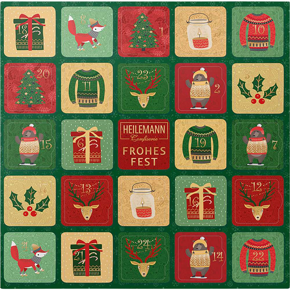 Produktabbildung Heilemann Tisch-Adventskalender Täfelchen, grün