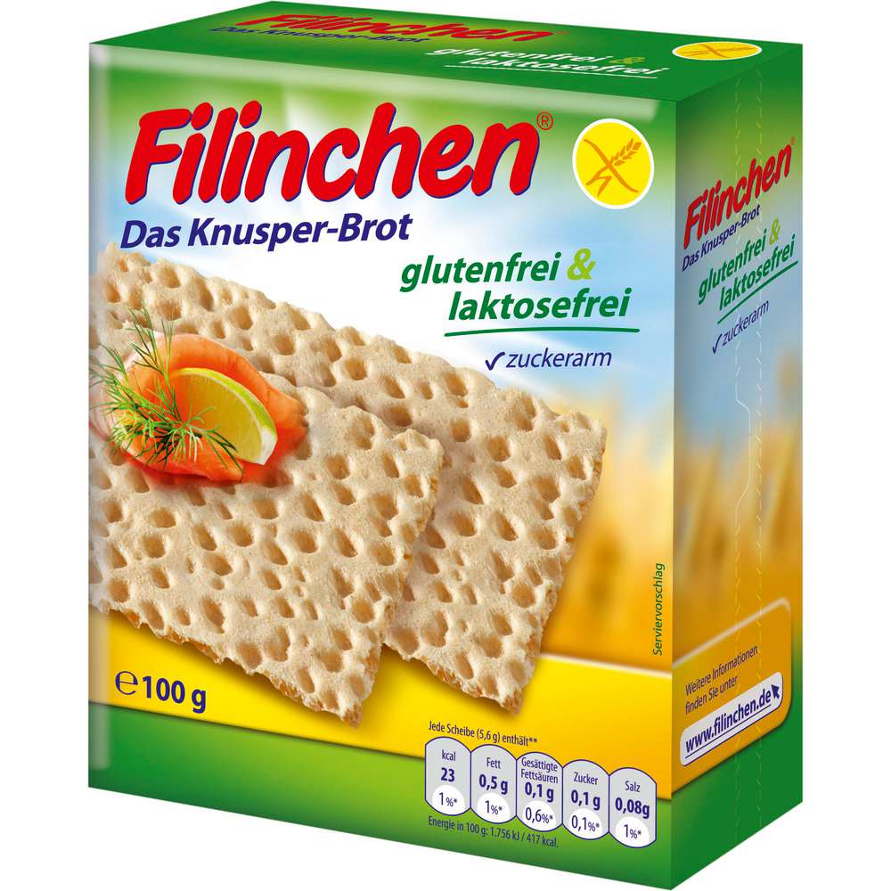 Produktabbildung Filinchen Knäckebrot Das Knusperbrot, gluten- & laktosefrei