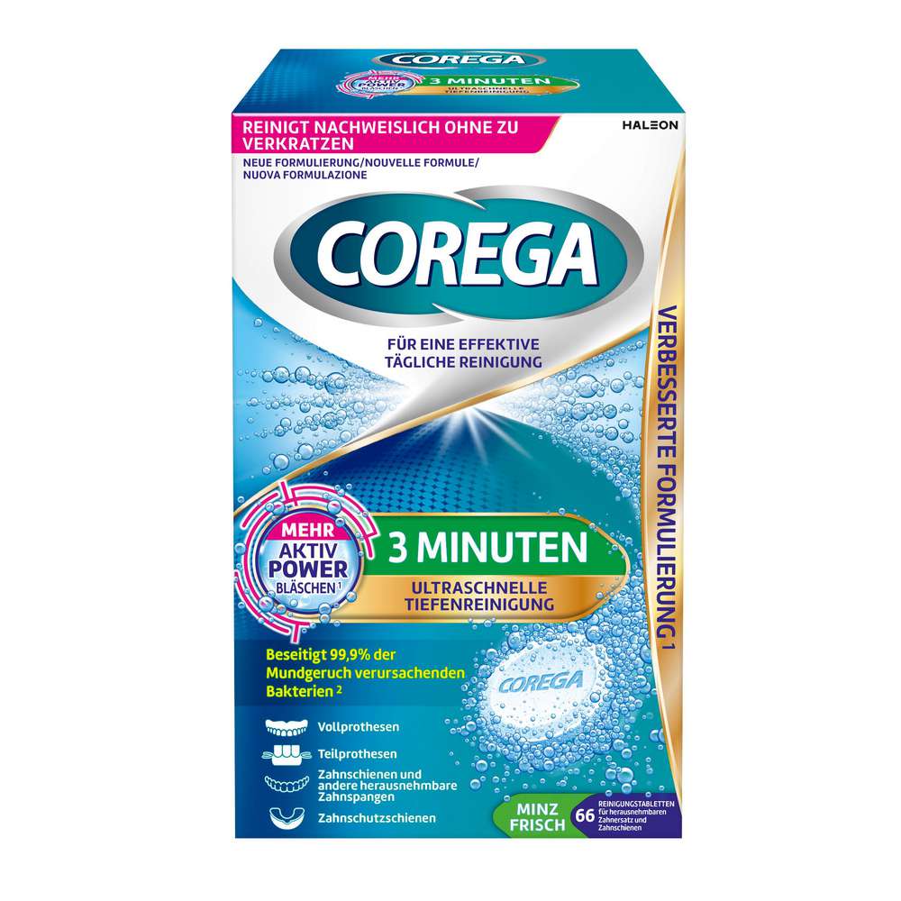 Produktabbildung Corega Gebissreiniger Tabs Minz Frisch