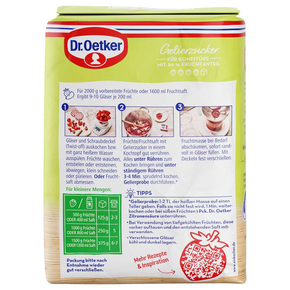 Produktabbildung Dr. Oetker Gelierzucker 4:1