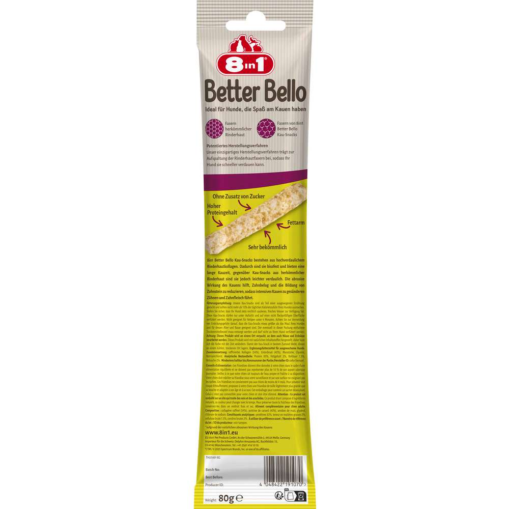Produktabbildung 8in1 Hunde-Snack Better Bello Rolle, Duck