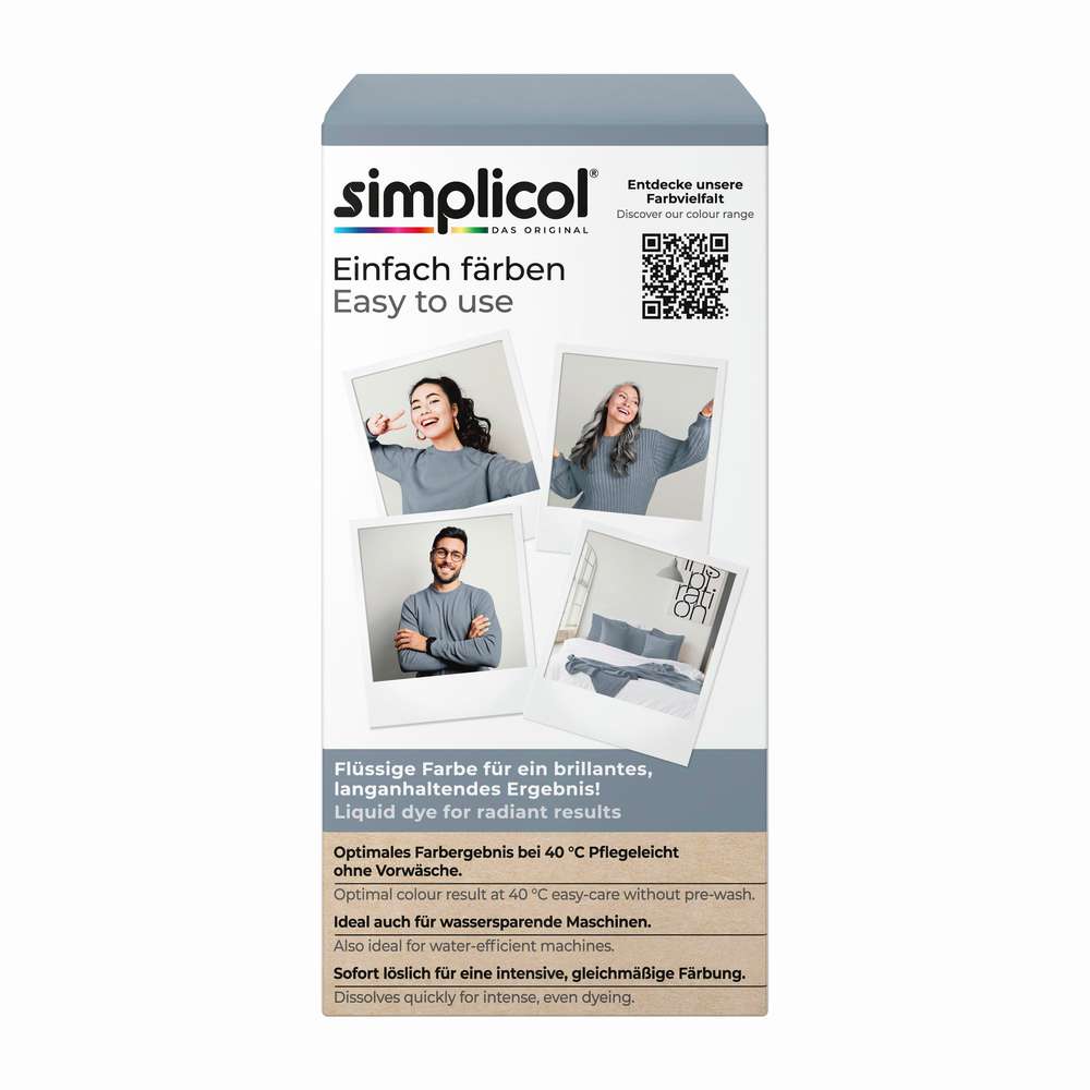 Produktabbildung simplicol Textilfarbe Intensiv, elegant grau