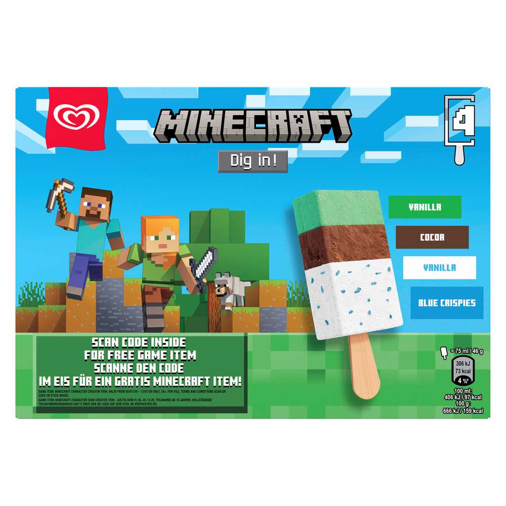 Produktabbildung Langnese Stieleis, Minecraft Dig in!
