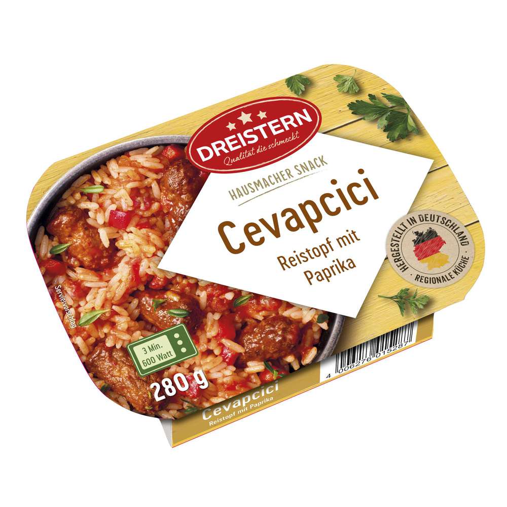 Produktabbildung Dreistern Cevapcici Reistopf mit Paprika