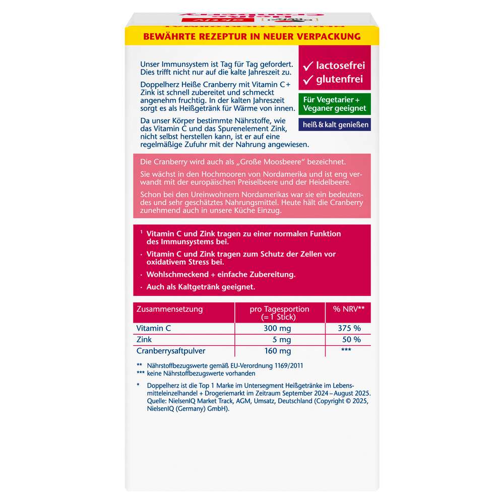 Produktabbildung Doppelherz Heiße Cranberry Vitamin C + Zink